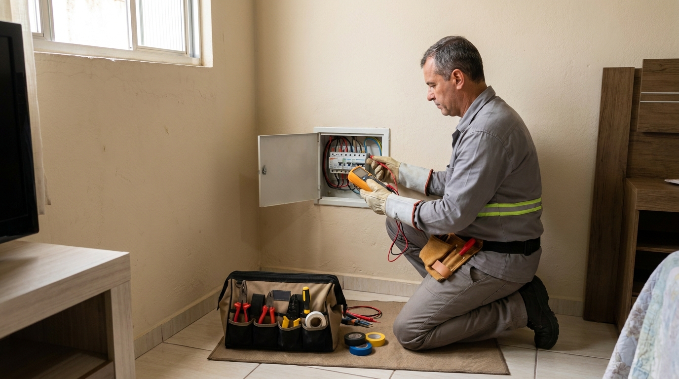 Eletricista trabalhando em Teresina‑PI