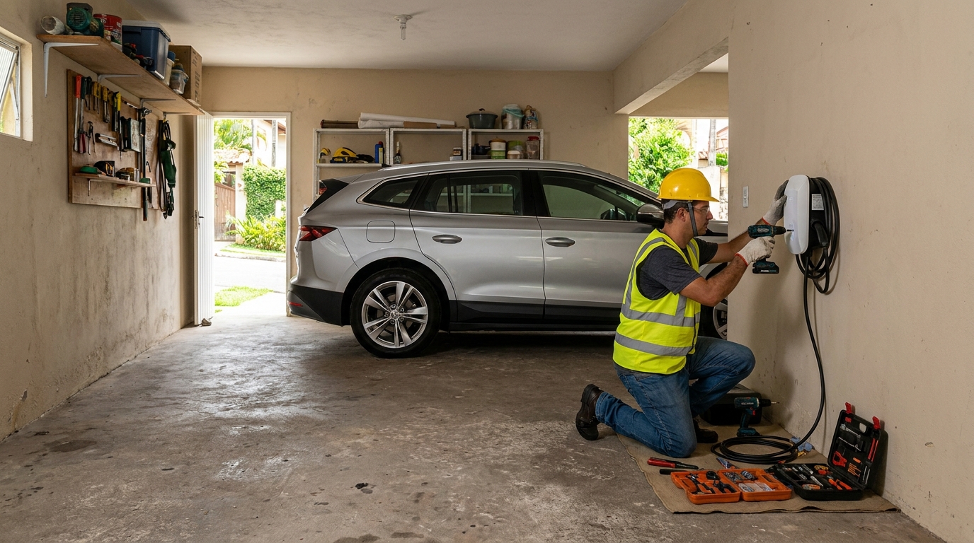 Instalacao de carregador de carro eletrico residencial em Teresina‑PI