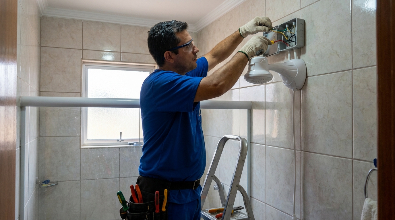 Instalacao de chuveiro eletrico profissional em Teresina‑PI