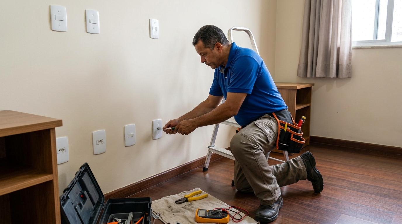 Instalacao de tomada e interruptor residencial em Teresina‑PI