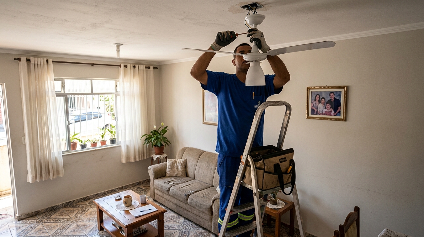 Instalacao de ventilador de teto residencial em Teresina‑PI