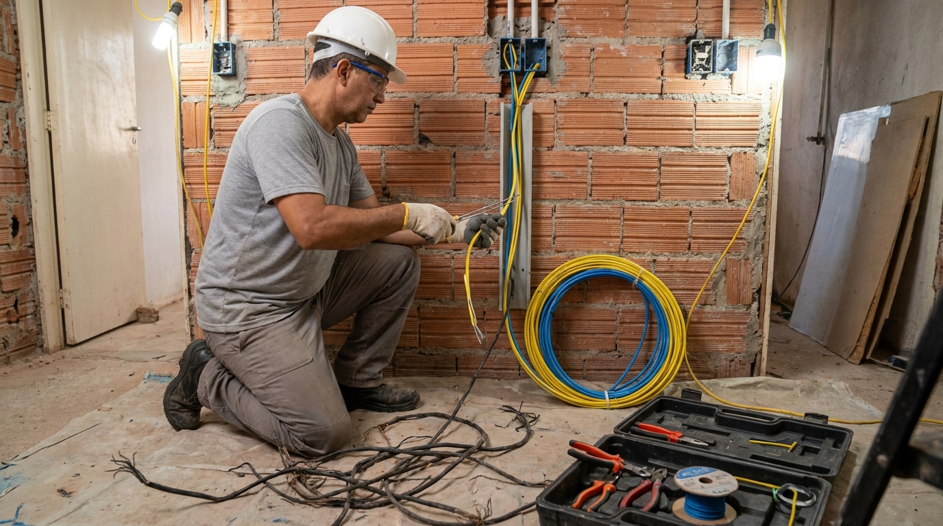 Troca de fiacao eletrica residencial em Teresina‑PI
